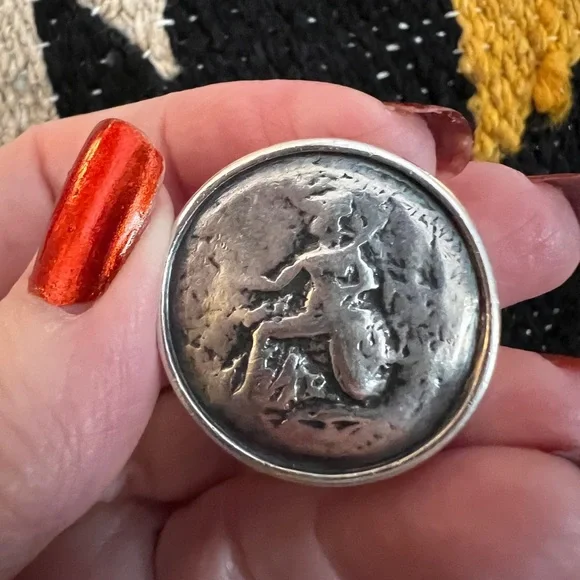 ❤️ Silpada Sterling Silver Retired Roman Medallion Coin Ring Sz8 Statement R1901 - Picture 11 of 16